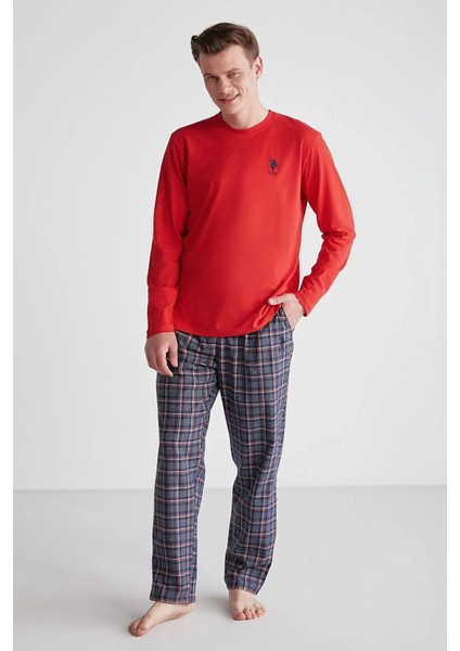 Uzun Kol Ekoseli Erkek Pijama Takım 18751