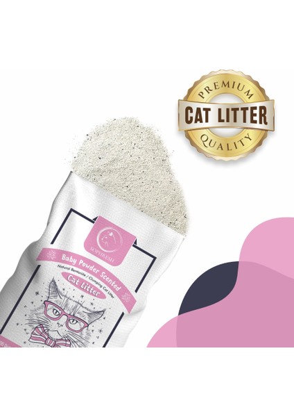 BS250 Bebek Pudrası Kokulu Topaklanan Kedi Kumu 20 Lt Cat Litter modelleri