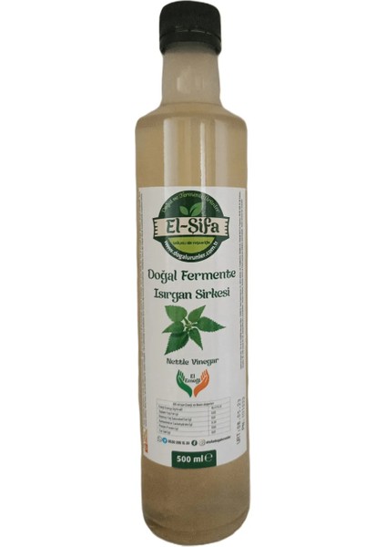 Doğal Fermante Isırgan Otu Sirkesi 500 ml Cam Şişe