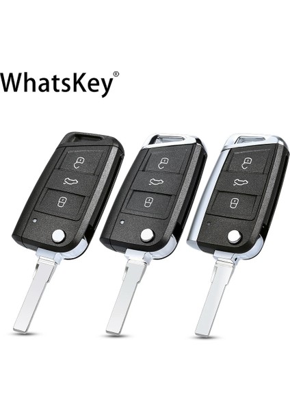 B Tipi Whatskey Flip Katlanır Araba Anahtarı Kabuk Kapak Kılıf Volkswagen Vw Golf 7 Mk7 Passat Beetle Bora Polo Koltuk Leon Skoda Octavia (Yurt Dışından)