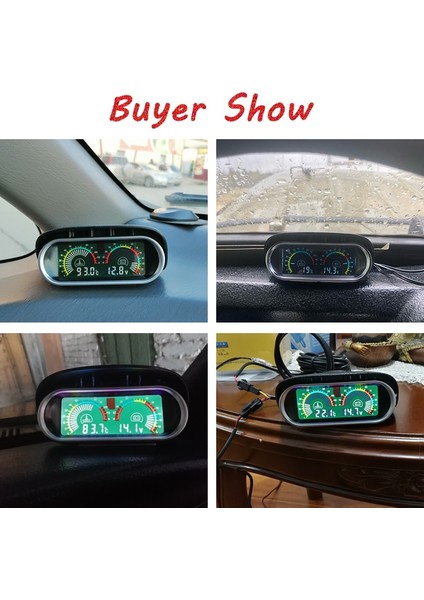 Evrensel LCD Araba Dijital Su Sıcaklık Ölçer Voltmetre Oto Motosiklet Su Sıcaklık Sensörü V 24V Volt Metre (Yurt Dışından)