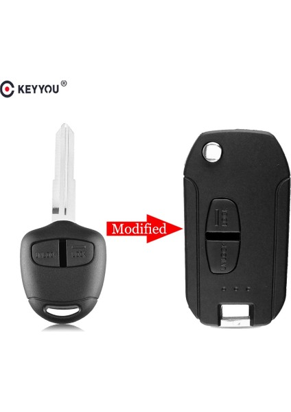 Model 2 Stili Keyyou Modifiye Flip Uzaktan Anahtar Kabuk Kılıf Mitsubajero Sport 2 Için Yeni Asx Grandıs Outlander Lancer-Ex x Sağ Sol Bıçak (Yurt Dışından)