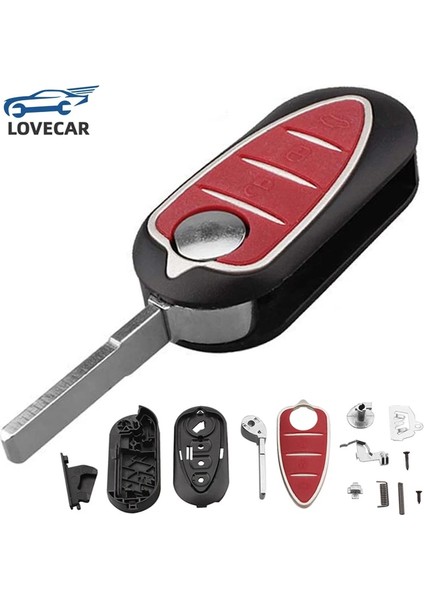 3 Düğme 3 Düğmeler Uzaktan Araba Anahtarı Kabuk Fob Kesilmemiş Bıçak Fit Katlanır Çevirme Araba Anahtarı Durum Kapağı Için Alfa Romeo Mito Giulietta 159 Gta (Yurt Dışından)