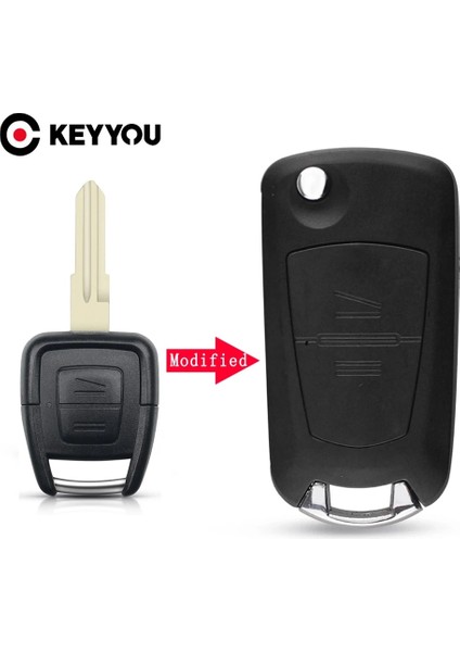 Ym-28 Bıçak Stili Keyyou Yedek Kabuk Modifiye Flip Katlanır Anahtar Kabuk Kılıf Fob Opel Corsa Astra Kadett Monza Için 2 Düğme Hiçbir Logo (Yurt Dışından)
