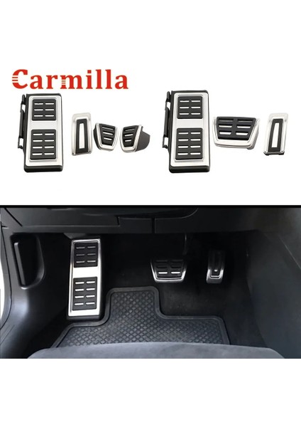 Dinlenme ile At Audi A3 8V S3 Rs3 Sportback Cabrio Limuzin Lhd Oto Pedal Kapağı Için Carmilla Paslanmaz Çelik Araba Pedalları (Yurt Dışından)