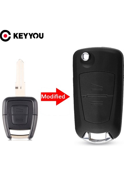 HU46 Bıçak Stili Keyyou Yedek Kabuk Modifiye Flip Katlanır Anahtar Kabuk Kılıf Fob Opel Corsa Astra Kadett Monza Için 2 Düğme Hiçbir Logo (Yurt Dışından)