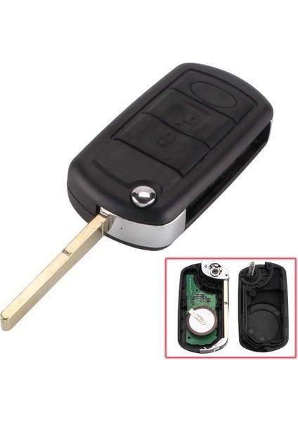 Keyyou 433MHZ 3 Düğmeler Flip Katlanır Uzaktan Kumanda Anahtarı Uzaktan Araba Anahtarlığı Range Rover Sport Land Rover Discovery 3 (Yurt Dışından)