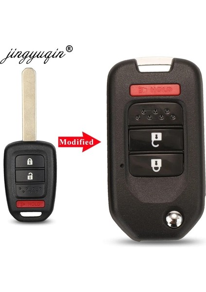 2 Düğme N Panik Jingyuqin Modifiye Çevirme Uzaktan Anahtar Kabuk Honda Fıt Xrv Vezel Cıty Jazz Cıvıc Hrv Düğmeleri Katlanır Anahtar Kutu Fob Yükseltme (Yurt Dışından)