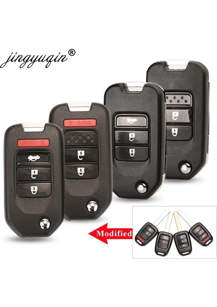 2 Düğme N Panik Jingyuqin Modifiye Çevirme Uzaktan Anahtar Kabuk Honda Fıt Xrv Vezel Cıty Jazz Cıvıc Hrv Düğmeleri Katlanır Anahtar Kutu Fob Yükseltme (Yurt Dışından) modelleri