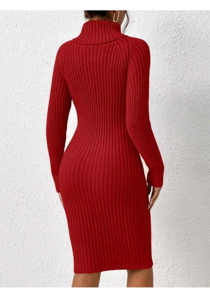 Kurdale Detaylı Fitilli Model Triko Elbise fırsatları