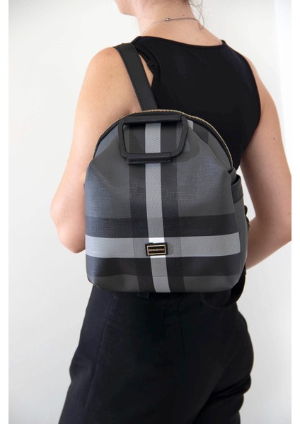 Kadın 771-42702 Silver Polo Sırt Çantası M129 Siyah-Mat Siyah