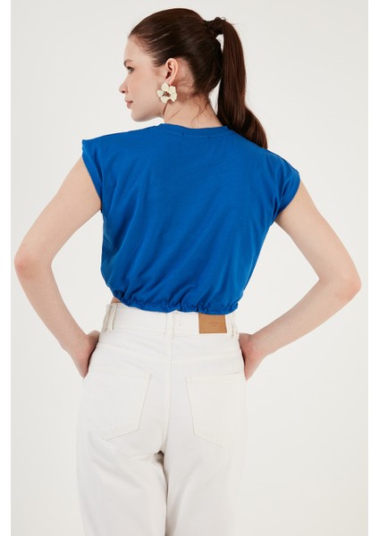Bisiklet Yaka Pamuk Crop T Shirt Kadın T Shirt 5865587 indirimleri