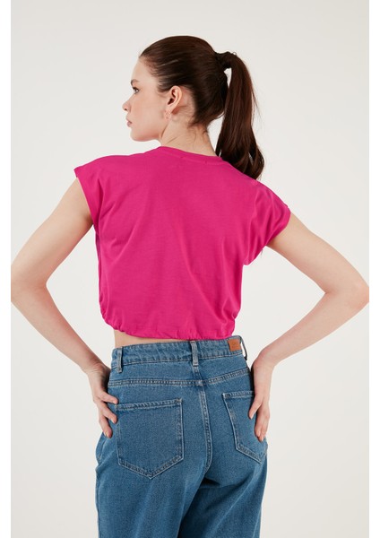 Bisiklet Yaka Pamuk Crop T Shirt Kadın T Shirt 5865587 indirimleri