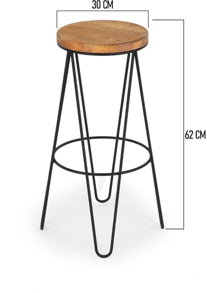 Florawood Exclusive Ahşap Döküm Yuvarlak Tabure 62 cm modelleri