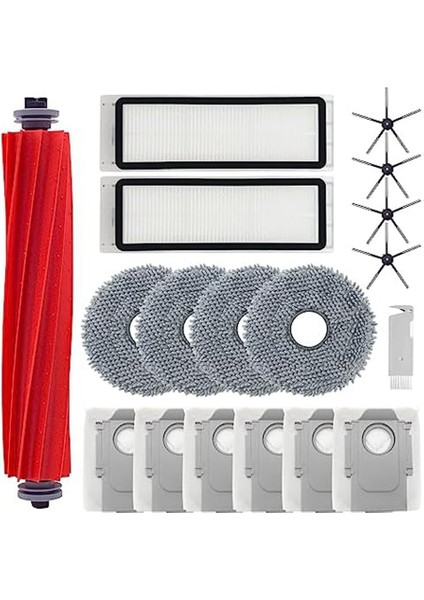 Q Robot Için Vakum Aksesuarları Seti Vakum Paspas Pedleri Ana Yan Fırça Toz Torbaları Hepa Filtre (Yurt Dışından)