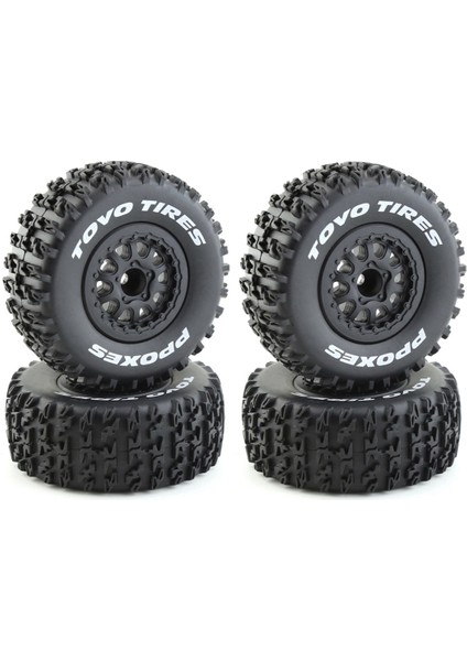 4 Adet 112MM 1/10 Kısa Kulvar Kamyon Lastikleri Lastik Tekerlek 12MM Hex ile Slash Arrma Senton Vkar 10SC Rc Araba (Yurt Dışından)
