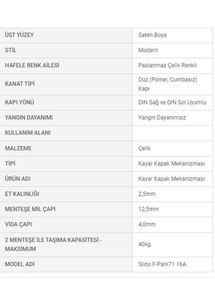 Bayrak Kapı Menteşe Yönsüz Çelik Mat Nikel 2,5mm