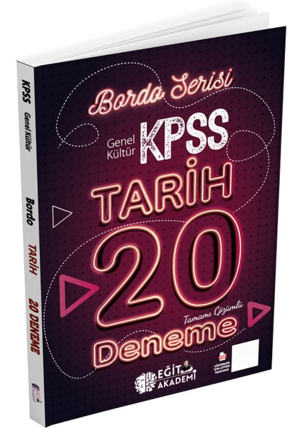 KPSS Tarih Tamamı Çözümlü 20 Bordo Deneme Sınavı