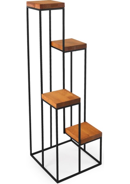 Florawood 4’lü Doğal Ahşap Raf Çiçeklik modelleri