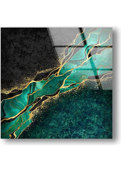 Soyut Dijital Ebru Çizimi Temperli Cam Duvar Tablosu modelleri