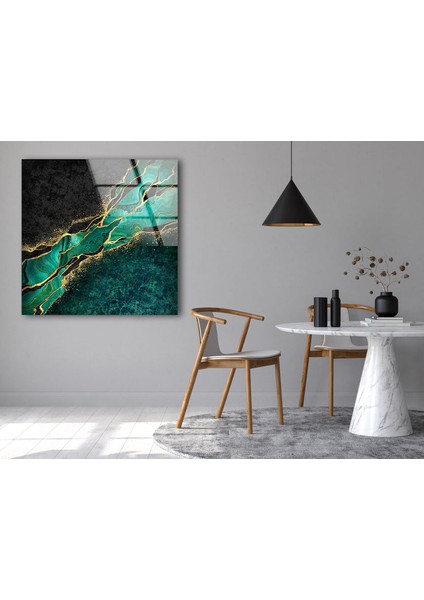 Soyut Dijital Ebru Çizimi Temperli Cam Duvar Tablosu fırsatları