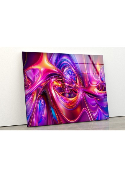Mor Soyut Temperli Cam Duvar Tablosu fiyatları