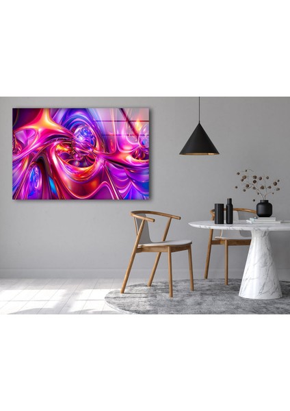 Mor Soyut Temperli Cam Duvar Tablosu fırsatları