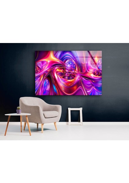 Mor Soyut Temperli Cam Duvar Tablosu indirimleri