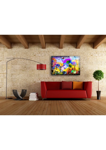 Renkli Canlı Soyut Cam Duvar Tablosu modelleri