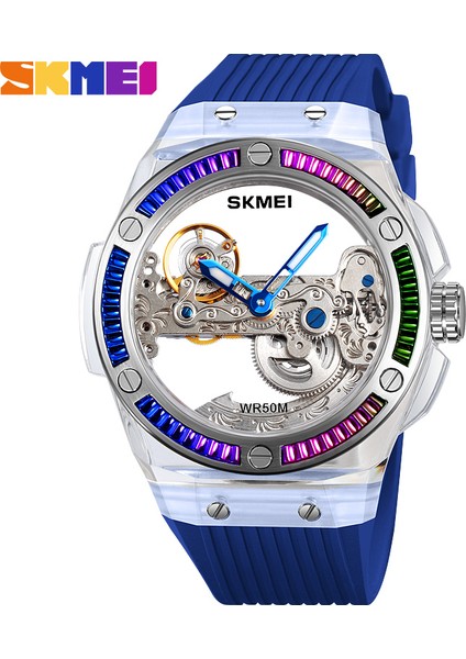M032.03 Skmei M032 En Iyi 10 Marka Guangzhou Erkekler Mekanik Saat Güzel Pu Kayış Suya Dayanıklı Otomatik Iş Reloj Izle (Yurt Dışından)