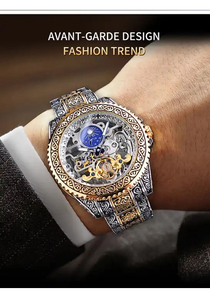 Resim Olarak Gümüş Forsining GMT1220 Paslanmaz Çelik Saat Özel Tasarım Moda Iş Aydınlık Otomatik Mekanik Saat Erkekler Için (Yurt Dışından)