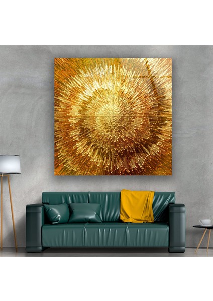 Altın Soyut Temperli Cam Duvar Tablosu modelleri