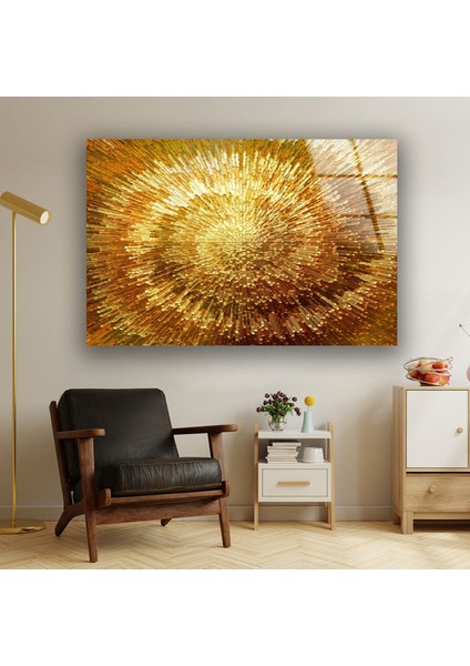Altın Soyut Temperli Cam Duvar Tablosu fırsatları