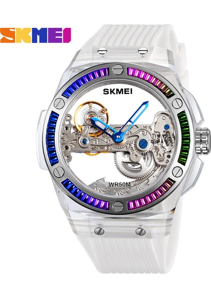M032.01 Skmei M032 En Iyi 10 Marka Guangzhou Erkekler Mekanik Saat Güzel Pu Kayış Suya Dayanıklı Otomatik Iş Reloj Izle (Yurt Dışından)