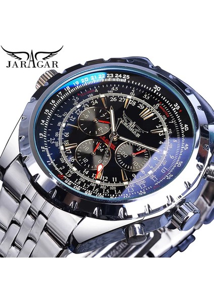 C Pointer Tipi Jaragar S1144 Erkekler Özel Logo Marka Tourbillon Otomatik Mekanik Küçük Lüks Kol Saatleri Erkekler Için Mekanik Saatler (Yurt Dışından)