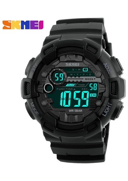 SKMB760101 Skemi 1243 Moda Erkekler Dijital Kol Saati Silikon Su Geçirmez Lüks Erkek Kol Saati Erkek Saat (Yurt Dışından)