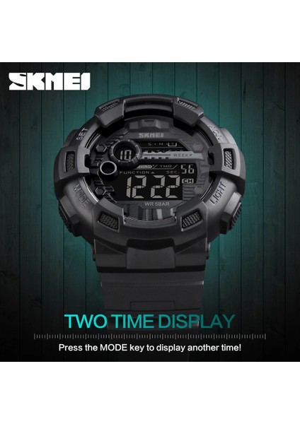 SKMB760101 Skemi 1243 Moda Erkekler Dijital Kol Saati Silikon Su Geçirmez Lüks Erkek Kol Saati Erkek Saat (Yurt Dışından) fırsatları