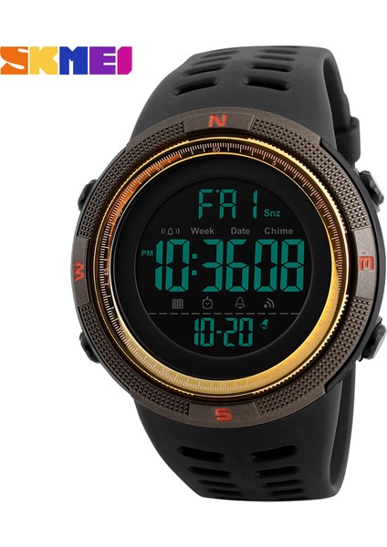 SKMB5701 Skmei 1251 Erkekler Geri Sayım Çift Zamanlı Spor Saatler Alarm Chrono LED Dijital Kol Saatleri Relogio Masculino (Yurt Dışından) modelleri