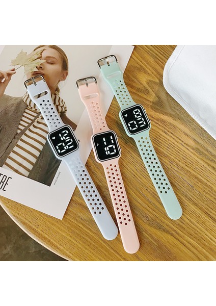 Gül Moda Macaron Renk Silikon Aydınlık Moda Dijital Saat Çok Fonksiyonlu Su Geçirmez Spor LED Öğrenci Izle (Yurt Dışından) fiyatları
