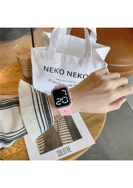 Mavi Moda Macaron Renk Silikon Aydınlık Moda Dijital Saat Çok Fonksiyonlu Su Geçirmez Spor LED Öğrenci Izle (Yurt Dışından)