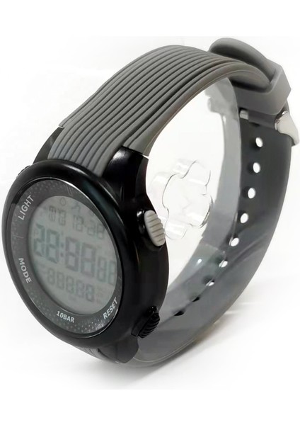 Gri Spor Izle Erkek Kronograf Dijital Otomatik Tarih LED Ekran Komple Takvim Spor Kronometre LED Izle Kauçuk Bilek Saati (Yurt Dışından) fırsatları