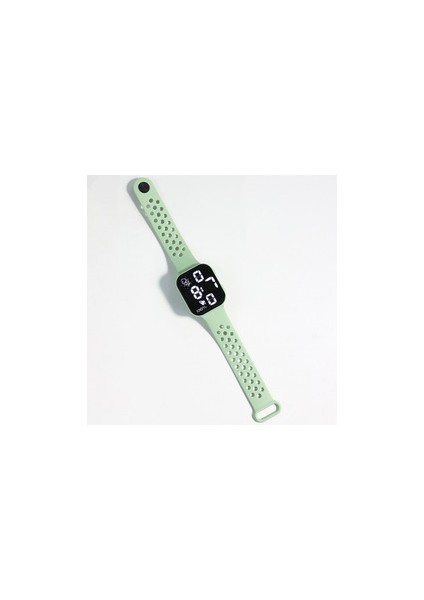 Matcha Yeşil 000 Fabrika Kaynağı Kore Kare Su Geçirmez Düğme Dijital Spor Moda Çocuk LED Elektronik Saat (Yurt Dışından)