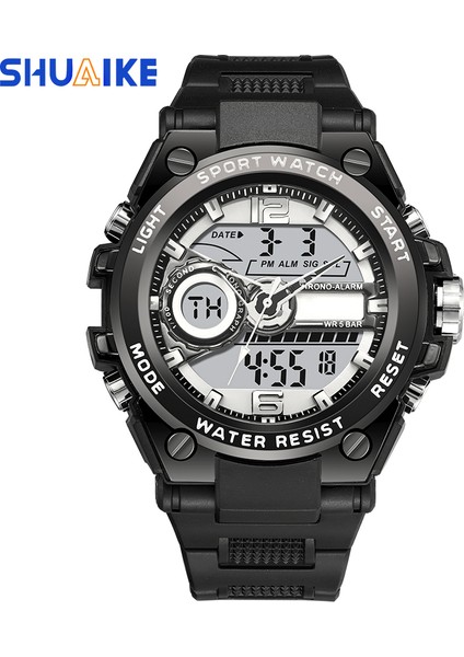 Beyaz 954 Yeni Shuaike 954 Spor Erkekler Kuvars Dijital Saat Yaratıcı Dalış Saatleri Erkekler Su Geçirmez Izle Çift Ekran Saati Relogio Masculino (Yurt Dışından)