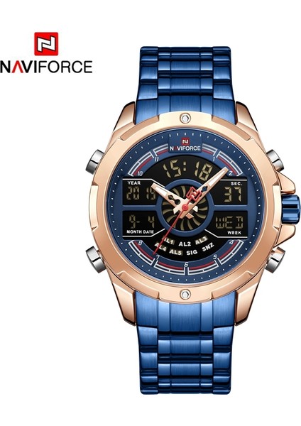 LXA811901 Resim Olarak Naviforce NF9170 Analog Dijital Saat Özel Tasarım Paslanmaz Çelik Kol Saati Klasik Erkekler Için (Yurt Dışından) modelleri