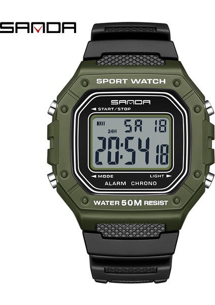 Yeşil Sanda Üst Marka Spor Erkek Saatler Casual Izle Erkekler Için Dijital Kol Saati Su Geçirmez Saat Relogio Masculino 2156 (Yurt Dışından)