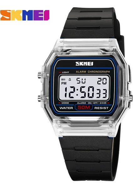 Siyah-Beyaz Resim Olarak Skmei 2056 Erkek Spor Saatler Kare Ayna Yüz Silikon Dijital Kol Saati Elektronik Saat Reloj Hombre (Yurt Dışından)