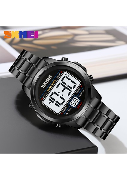Gümüş-Siyah Klasik Skmei Izle 2127 3 Bar Su Geçirmez Yüzme Stok Oem Odm Relojes Digitales Dijital Saatler Erkekler Reloj De Hombre (Yurt Dışından) modelleri