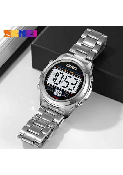 Gümüş-Siyah Klasik Skmei Izle 2127 3 Bar Su Geçirmez Yüzme Stok Oem Odm Relojes Digitales Dijital Saatler Erkekler Reloj De Hombre (Yurt Dışından) fırsatları
