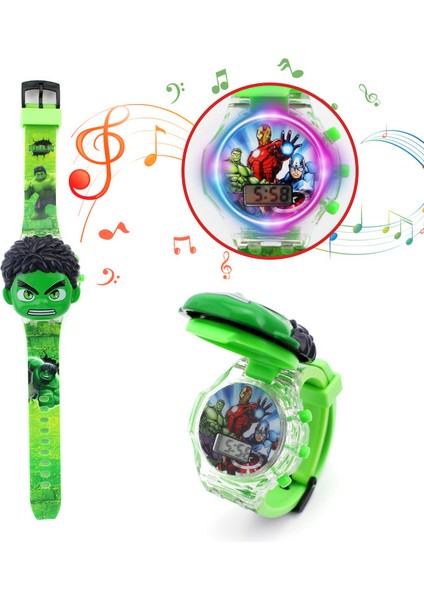 001 Dijital Saatler Yeni Noel Hediyesi Çocuklar Yedi Renk Hafif Müzik Çevirme Oyuncak Aydınlık 3D Izle Çocuklar Karikatür Dijital Saat (Yurt Dışından) fırsatları