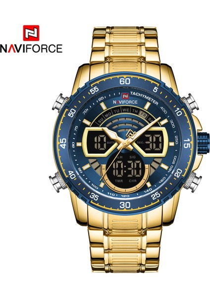 LX91891821 Naviforce 9189 Fonksiyonel Erkekler Analog Dijital Saatler Su Geçirmez Alarm Lüks Kronograf Adam Izle (Yurt Dışından)